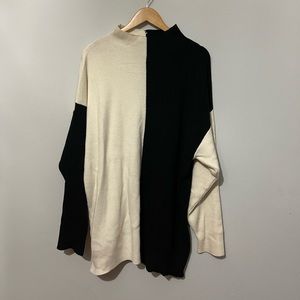 Oversized (long) medium weight block color sweater